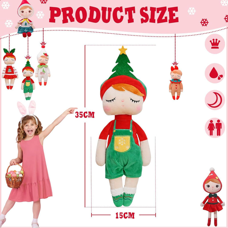 45cm Green Soft Christmas Elf Plush Doll,Big Christmas Elves Stuffed Dolls Toy for Boys and Girls,Christmas Tradition Accessories Plush Pillow Doll Shelf Baby Novelty Toys