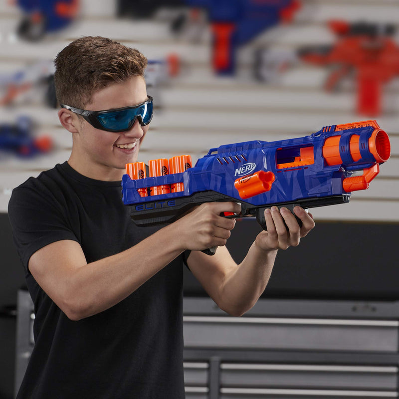 Trilogy DS-15 Nerf N-Strike Elite Toy Blaster with 15 Official Nerf Elite Darts and 5 Shells – For Children, Teens, Adults