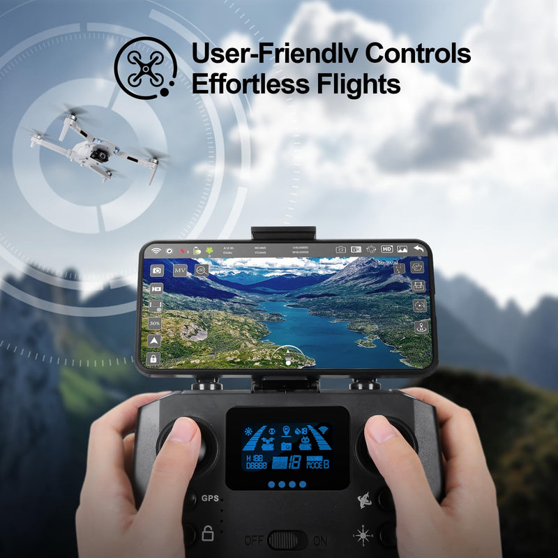 HHD GPS Drones with Camera for Adults 4k, 50 Mins Flight Time, 3800ft FPV Transmission, Under 249g, Brushless Motor, Max Speed 15m/s, Foldable Drone for Adults, Beginner…