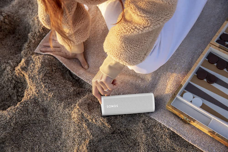 Sonos Roam SL. Experience size-defying sound at home and on the go with this lightweight, outdoor-ready portable speaker with up to 10 hours of battery life and AirPlay2 compatible. (black)