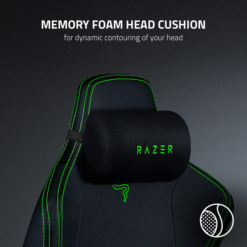 Razer Iskur - Premium Gaming Chair with Integrated Lumbar Support (Desk Chair/Office Chair, Multi-layer Synthetic Leather, Foam Padding, Head Pad, Height Adjustable) Fabric | Standard