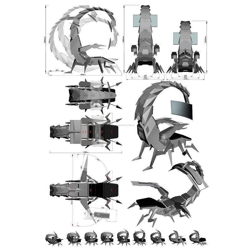 CSTAL Integrated Gaming Chair, Comfortable Ergonomic Design Computer Cockpit Chair, Adjustable Swivel E-Sports Chair, Built for The Pro, with LED Lights