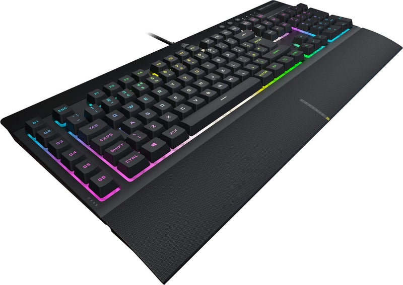 CORSAIR K55 RGB PRO XT Membrane Wired Gaming Keyboard – IP42 Dust and Spill-Resistant – 6 Macro Keys with Elgato Integration – iCUE Compatible – QWERTY UK – PC, Mac, Xbox – Black