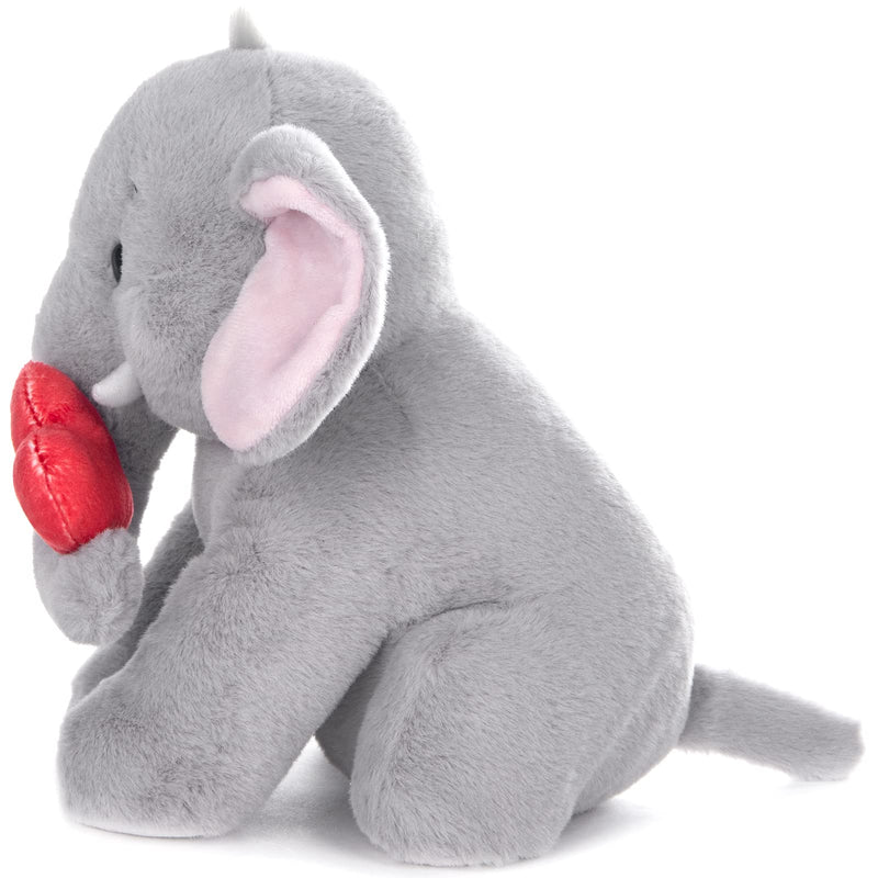 My OLi Plush Elephant Teddy 22cm Soft Elephant with Red Heart Stuffed Animal I Love You Elephant Plush Toys for Babies Kids Boys Girls Lover