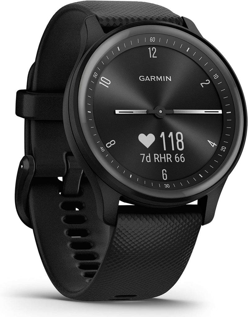 Garmin vívomove Sport, Hybrid Smartwatch with Health and Fitness functions, Hidden Touchscreen Display and up to 5 days battery life, Black