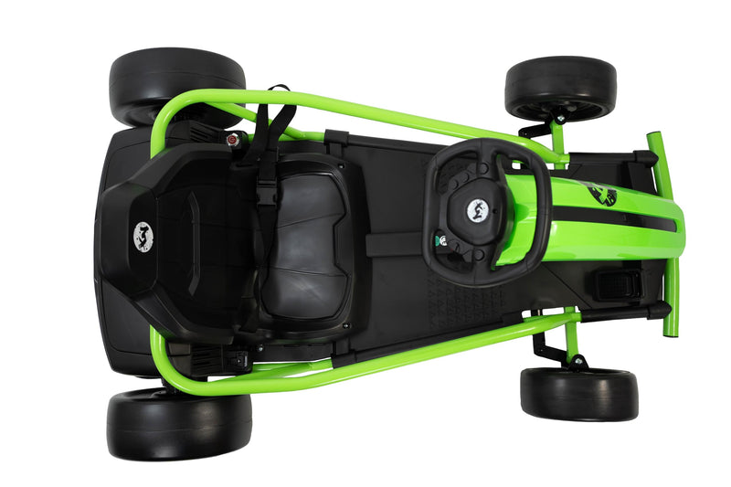 XN E-Go Kart 24v Kids Electric Ride On - Black/Green