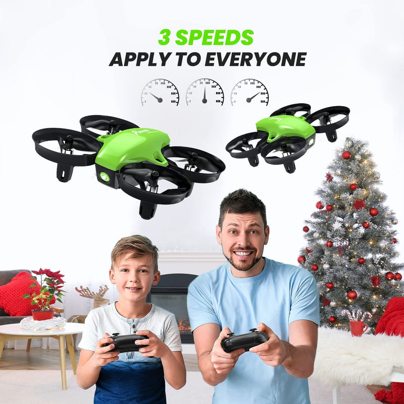 Potensic Upgraded A20 Mini Drone 3 Rechargeable Batteries for Kids and Beginners, Remote Control Quadcopter with, Auto Hovering, Headless Mode-Green