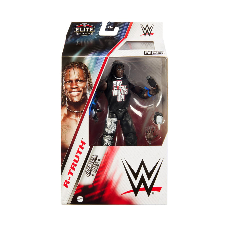 WWE Elite Action Figure & Accessories, 6-inch Collectible R-Truth with 25 Articulation Points, Life-Like Look & Swappable Hands, HTX28