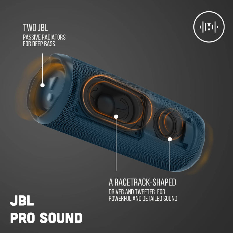 JBL Flip 6 Portable Bluetooth Speaker with 2-way speaker system and powerful JBL Original Pro Sound, up to 12 hours of playtime, in blue