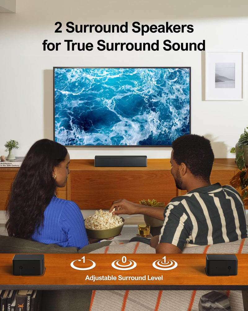 ULTIMEA 5.1 Dolby Atmos Soundbar, 3D Surround Sound System Sound Bar for TV, TV Sound Bar with Wireless Subwoofer, Surround and Bass Adjustable Home Audio TV Speakers, Poseidon D60 Series, 2023 Model