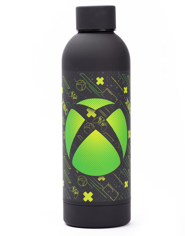 Xbox Water Bottle For Adults And Kids 750ML | Game Console Stainless Steel Sports Travel Mug | Black Green Gaming Merchandise One Size