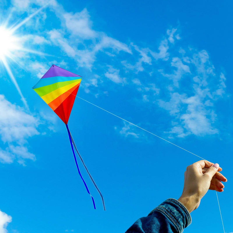 Sun Kites Diamond Kite for Children and Adults - Bright Rainbow Colours - Great Outdoor Toy for Beginners - Very Easy to Fly - Makes a Great Gift or Stocking Filler