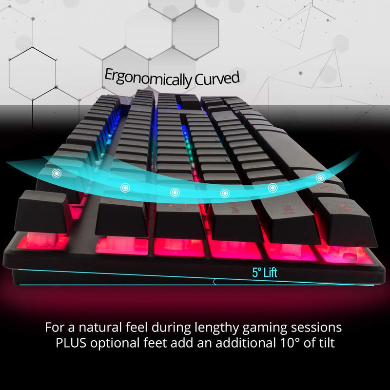 Orzly Gaming Keyboard RGB USB Wired Rainbow Keyboard Designed for PC Gamers, PS4, PS5, Laptop, Xbox, Nintendo Switch, RX-250 Hornet Edition (Black)