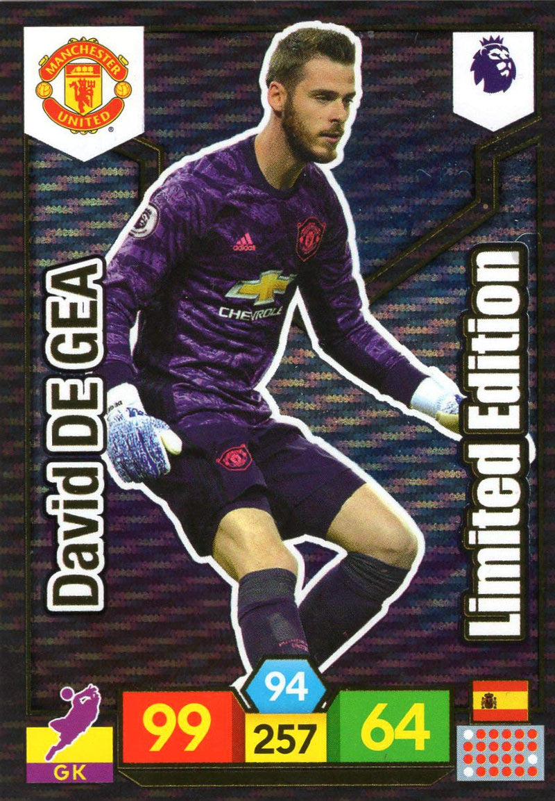 Panini Adrenalyn XL PREMIER LEAGUE 2019/20 DAVID DE GEA LIMITED EDITION TRADING CARD - MANCHESTER UNITED