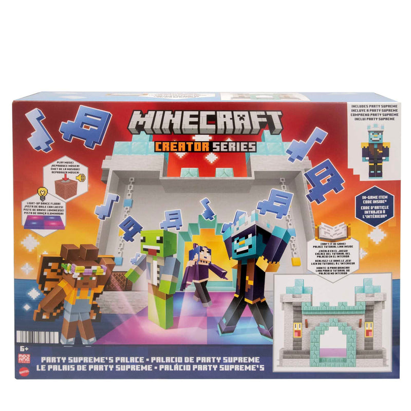 Mattel Minecraft Creator Series Party Supreme’s Palace Playset with Lights, Music & 3.25-inch Action Figure, Collectible Toy Gift for Ages 6 Years & Older