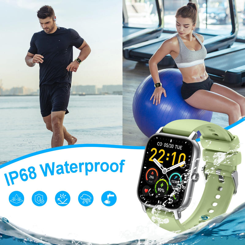 Smart Watch for Women Men Answer/Make Calls, 1.85" Smartwatch, Fitness Watch with Heart Rate Sleep Monitor, Step Counter, 100+ Sports, IP68 Waterproof Fitness Smartwatches Compatible with Android IOS