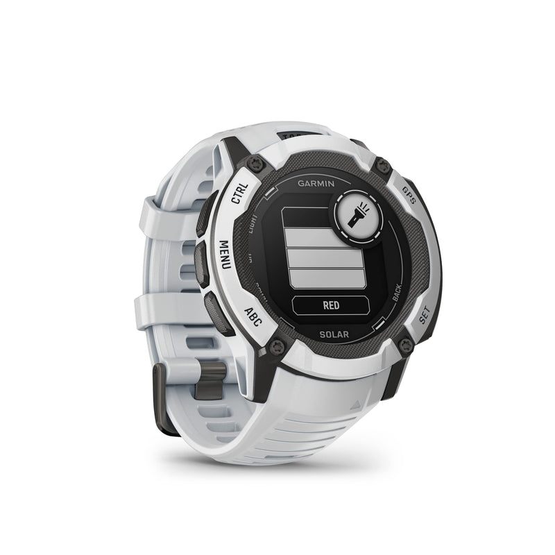 Garmin Instinct 2X SOLAR, Large Rugged GPS Smartwatch, Built-in Sports Apps and Health Monitoring, Solar Charging and Ultratough Design Features, Whitestone