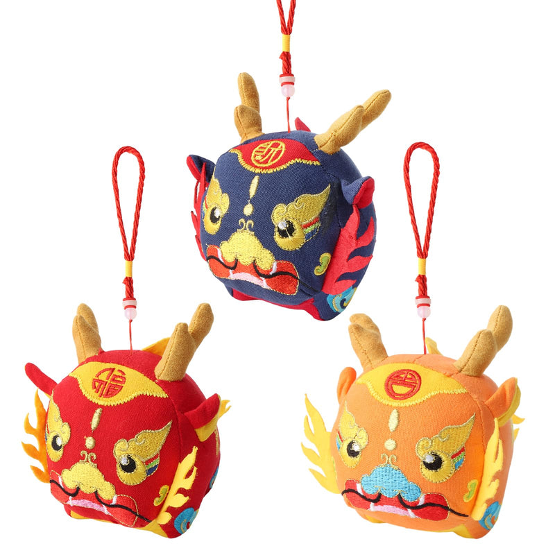 Chinese New Year Decorations 2024 Dragon Plush Toy 3pcs Dragon Mascot Stuffed Doll Cuddly Plush Toy Animal Chinese Spring Festival Ornaments For Child New Year Gift