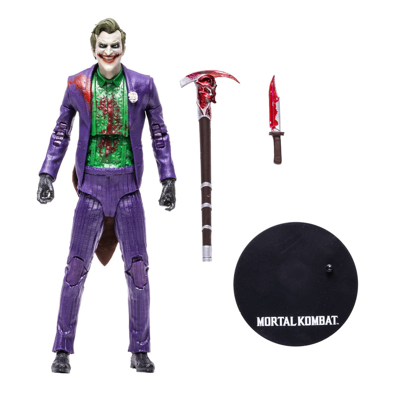 McFarlane Toys, 7-inch The Joker (Bloody) Mortal Kombat 11 Figure with 22 Moving Parts, Collectible Mortal Kombat Figure with collectors stand base – Ages 14+