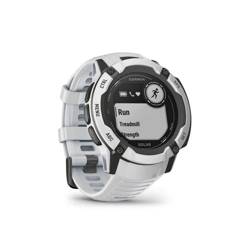 Garmin Instinct 2X SOLAR, Large Rugged GPS Smartwatch, Built-in Sports Apps and Health Monitoring, Solar Charging and Ultratough Design Features, Whitestone