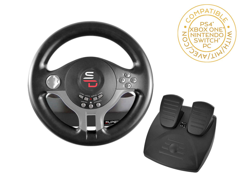 Subsonic Superdrive - Racing Steering Wheel Driving Wheel SV200 with pedals and shift paddles for Nintendo Switch - PS4 - Xbox One - PC