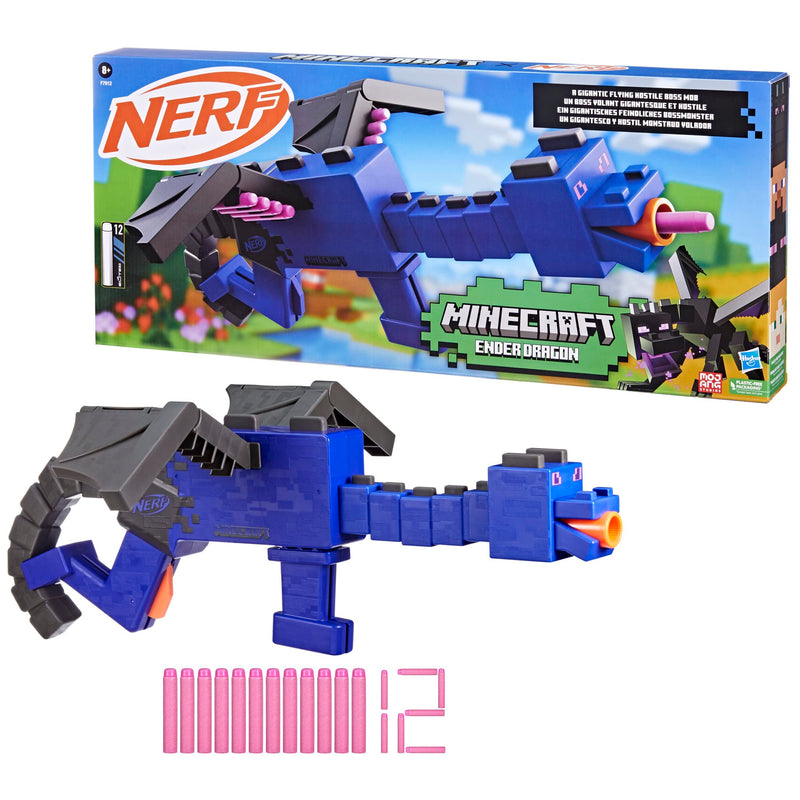 Nerf Minecraft Ender Dragon Blaster and 12 Nerf Elite Foam Darts