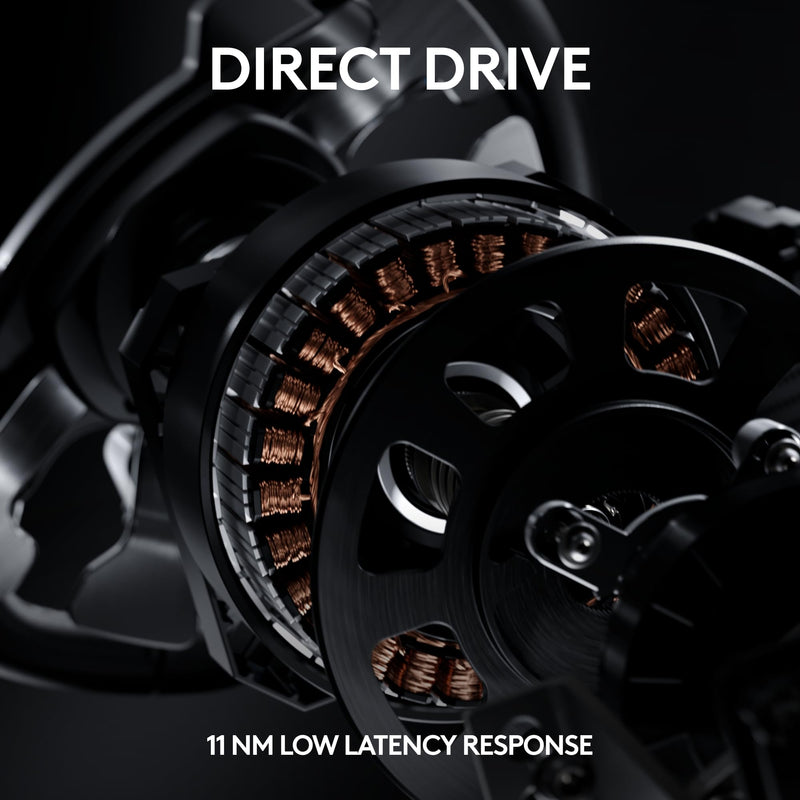 Logitech G PRO Racing Wheel, PC, Simulated Steering Wheel, Direct Drive 11 Nm Force, TRUEFORCE Feedback, Magnetic Gear Shift Paddles, Dual Clutch, OLED Display, Quick Release, PRO Button Layout, Black