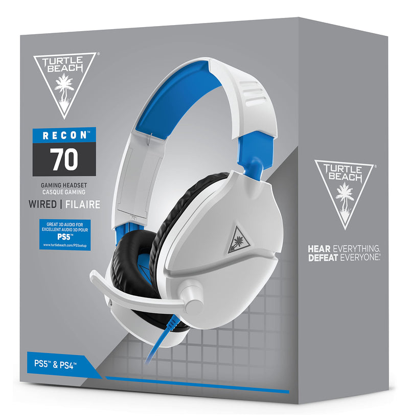 Turtle Beach Recon 70P White Gaming Headset for PS5, PS4, Xbox Series X|S | One, Nintendo Switch & PC