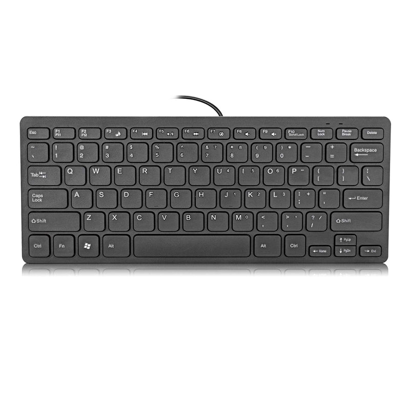 ASIDE USB Wired Mini Keyboard, Slim Ergonomic Keyboard Small Compact Simple Wired Business Keyboard for Laptop and Desktop Computer, Plug and Play