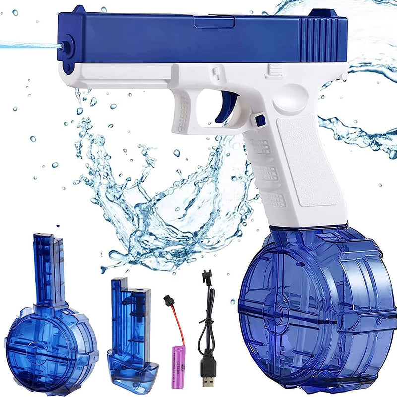 Electric Water Pistol Guns for Adults & Kids, Up to 32 FT Range Super One-Button Water Sprayer Squirt Guns 434CC+58CC Water Blaster Summer Pool Beach Party Toys (Blue)