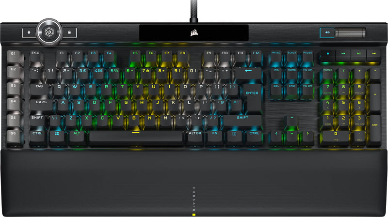 CORSAIR K100 RGB Optical-Mechanical Wired Gaming Keyboard – OPX Linear Switches – PBT Double-Shot Keycaps – Elgato Stream Deck Integration – iCUE Compatible – PC, Mac, Xbox – QWERTY UK – Black