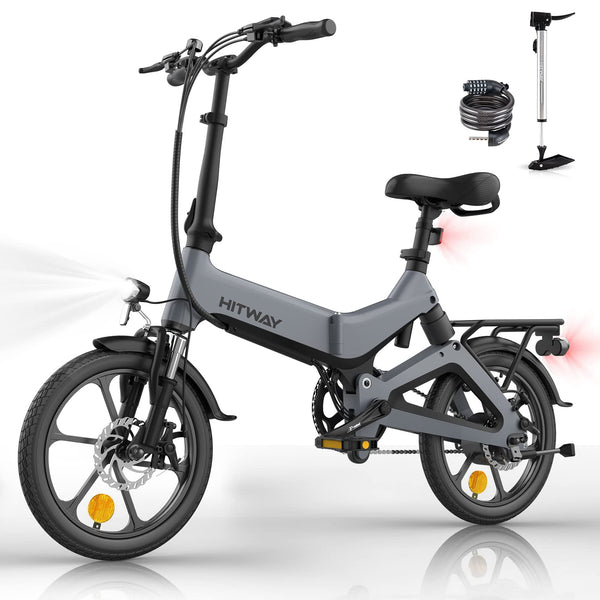 HITWAY Electric Bike 250W Foldable Pedal Assist E Bike with 7.8Ah Battery without accelerator, 16inch for Teenager and Adults