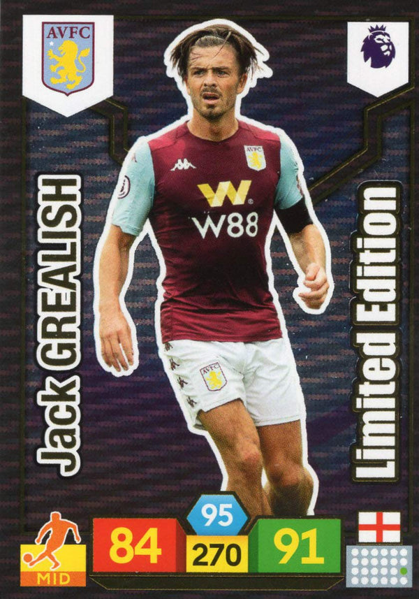 Panini Adrenalyn XL PREMIER LEAGUE 2019/20 JACK GREALISH LIMITED EDITION TRADING CARD - ASTON VILLA