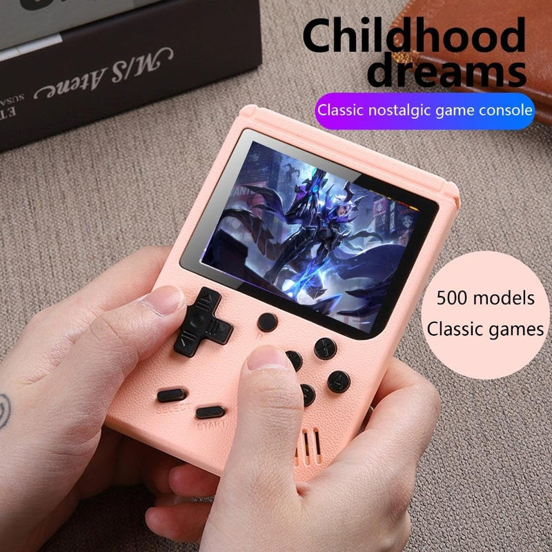 Handheld Games Console Portable Kids Handheld Mini Games Console with 500 Classic Retro Games Rechargeable Battery & 2.4-Inch Color Screen FC Handheld Games for Lovers Adults Kids Boys Best Gifts