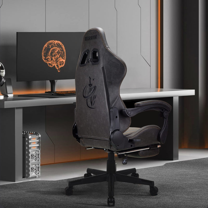 Play haha.Gaming chair Office chair Swivel chair Computer chair Work chair Desk chair Ergonomic Chair Racing chair Leather chair Video game chairs (Black,With footrest)