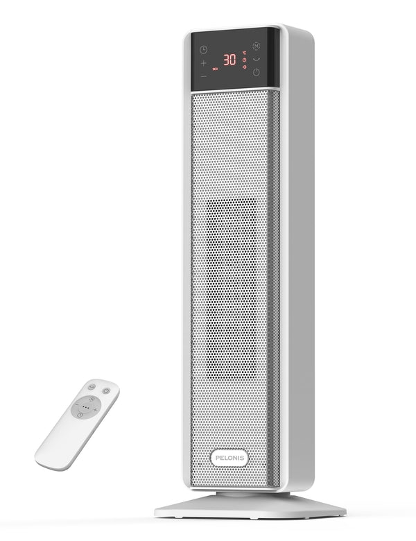 PELONIS Fan Heater 2000W, Electric Heater with Remote Control, Space Heater with 24H Timer and 75° Oscillation, Adjustable Thermostat and Tip-Over & Overheat Protection, Heaters for Home Low Energy