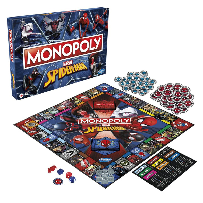 Monopoly: Marvel Spider-Man Edition Board Game, Play as a Spider Hero, Fun Game to Play for Kids Ages 8 and Up