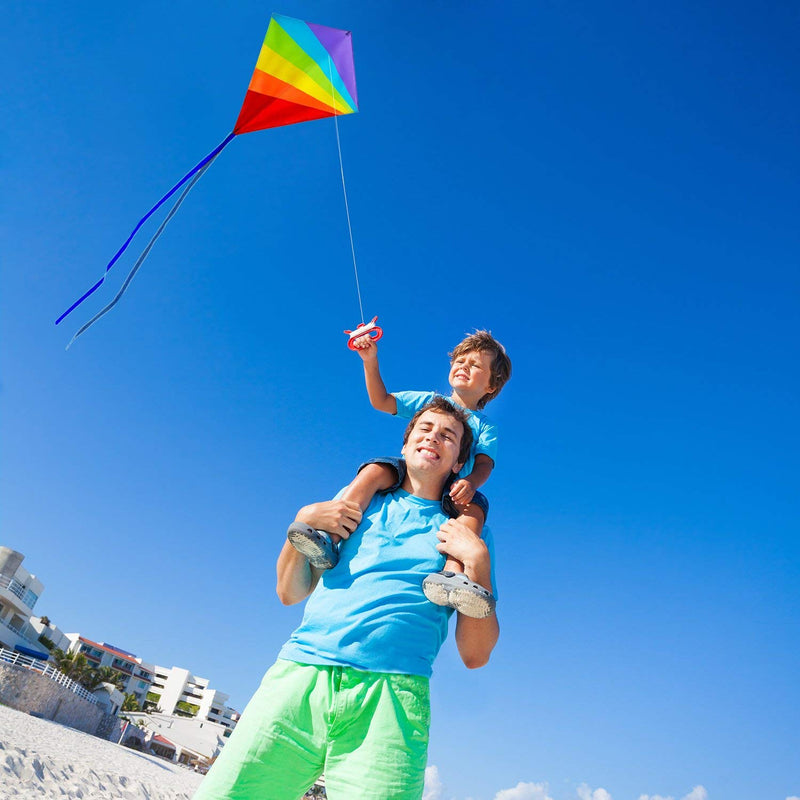 Sun Kites Diamond Kite for Children and Adults - Bright Rainbow Colours - Great Outdoor Toy for Beginners - Very Easy to Fly - Makes a Great Gift or Stocking Filler