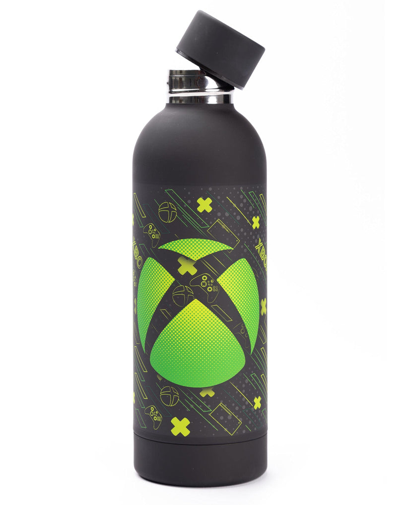 Xbox Water Bottle For Adults And Kids 750ML | Game Console Stainless Steel Sports Travel Mug | Black Green Gaming Merchandise One Size