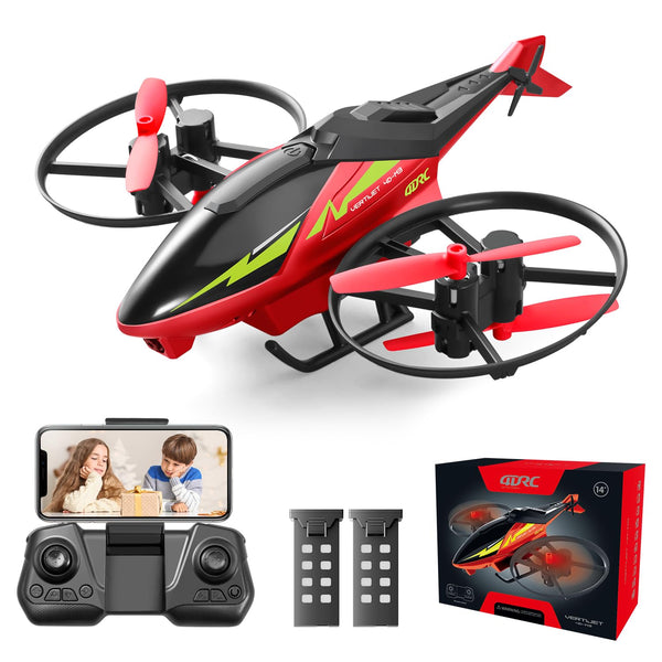 4DRC M3 Helicopter Mini Drone with 1080p Camera for Kids, Remote Control Quadcopter Toys Gifts for Boys Girls with FPV Live Video,3D Flips, Gestures Selfie, Altitude Hold, One Key Start, 2 Batteries