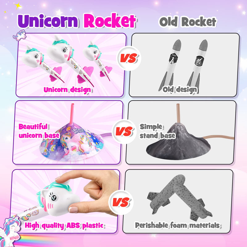 DejaNard Unicorn Gifts for Girls, Stomp Toy Rockets Garden Games Toys for 3-10 Year Olds Boys Girls Toys Age 4 5 6 Outdoor Toys 3-9 Years Old Boys Girls Gifts Age 3-12 Rocket Toy Launcher for Kids