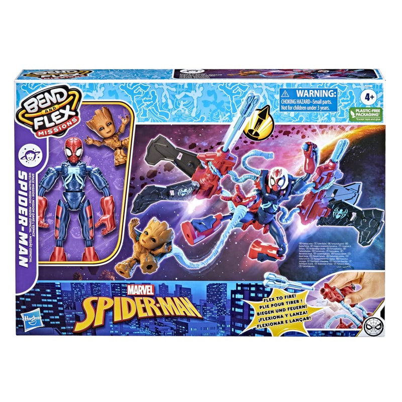 Hasbro Marvel Spider-Man Bend and Flex Missions Spider-Man Space Mission Action Figure & Marvel Avengers Bend and Flex Thor Vs. Loki Action Figure Toys, 6-Inch Flexible Figures