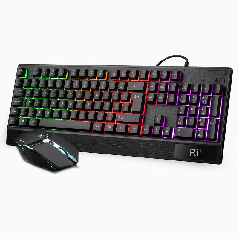 Rii Gaming Keyboard and Mouse,RGB Light Up Keyboard and Mouse Set for PS4,Xbox for Gaming ,Working-UK Layout