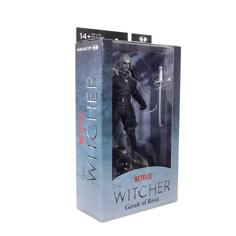 McFarlane Toys, Netflix The Witcher 7-inch Geralt of Rivia (Witcher Mode) Action Figure with 22 Moving Parts, The Witcher Season 2 Collectible Figure with Collectors Stand Base– Ages 12+