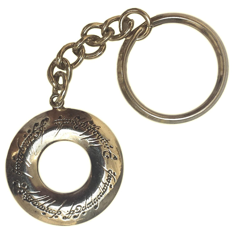 The Noble Collection The Lord of the Rings Elven Script Keychain - 3.2in (8cm) Metal Keychain - Officially Licensed Film Set Movie Props Gifts