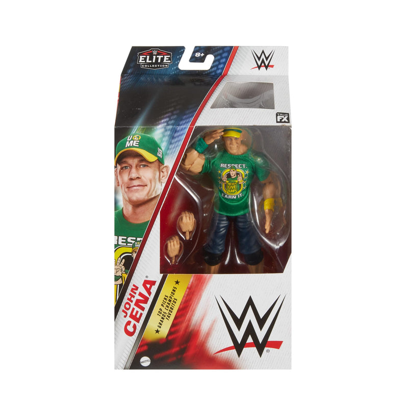 WWE Top Picks Elite Action Figure & Accessories Set, John Cena 6-inch Collectible with Swappable Hands, Ring Gear & 25 Articulation Points, HTX73