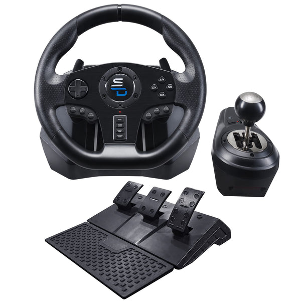 Subsonic Superdrive Gs850-X racing wheel with manual shifter, 3 pedals, shift paddles for Xbox Series X/S, PS4, Xbox One (programmable for all games)