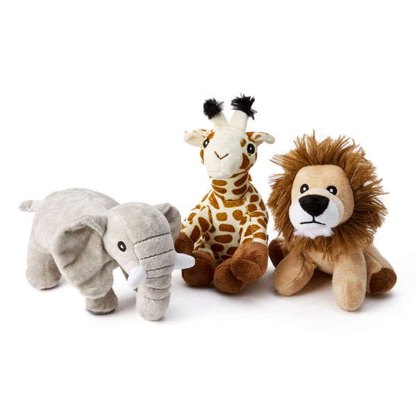 Zappi Co x3 Tripple Pack of Childrens Playful Soft Cuddly Plush Toy realistic life like (12-15CM/5-6 Inches) (Elephant + Giraffe +Lion)