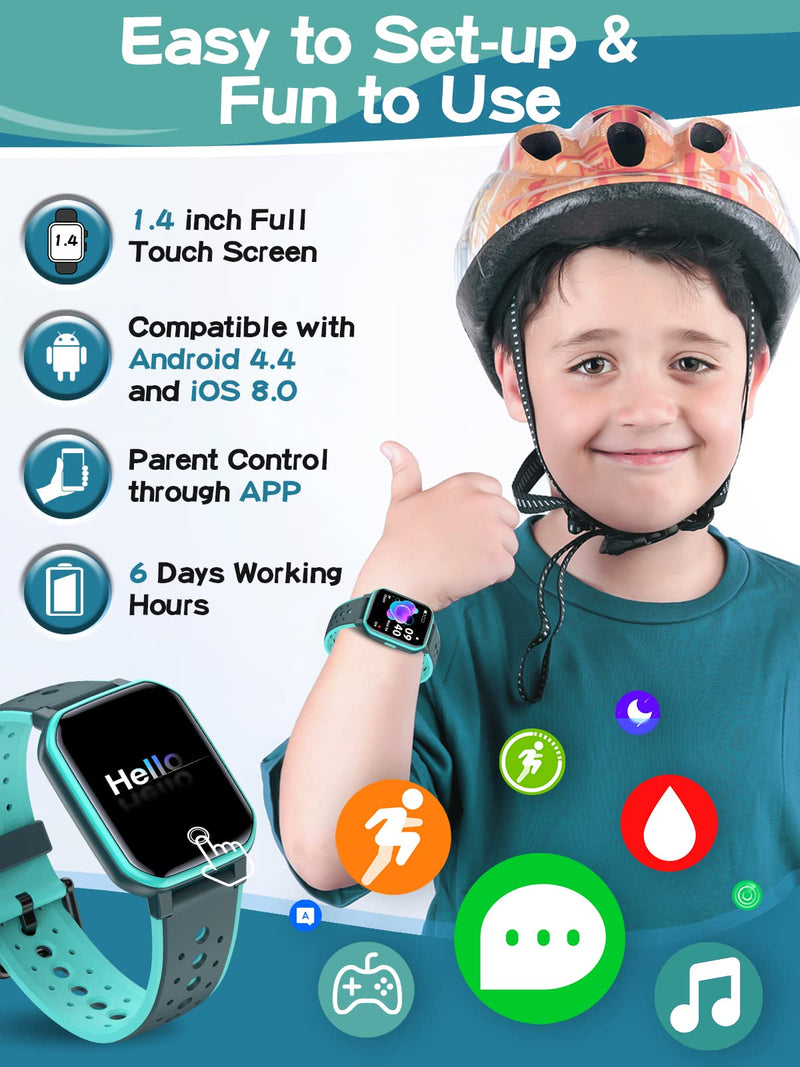 DIGEEHOT Kids Fitness Tracker Watch with Games, Kids Smart Watch IP68 Waterproof with Sport Modes, Pedometers, Alarm Clock, Heart Rate, Sleep Monitor, Birthday Toy Gifts for Kids Teens Boys Girls