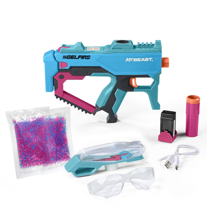 Nerf Pro Gelfire X MrBeast Blaster, 1600 Gelfire Rounds, 300 Round Hopper, Rechargeable Battery, Eyewear